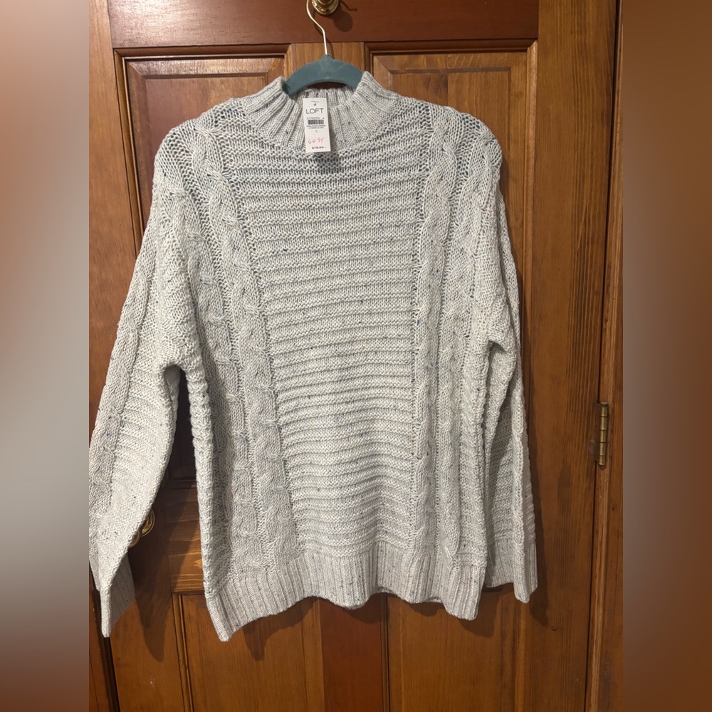 Loft Mock turtle neck marled sweater Size small